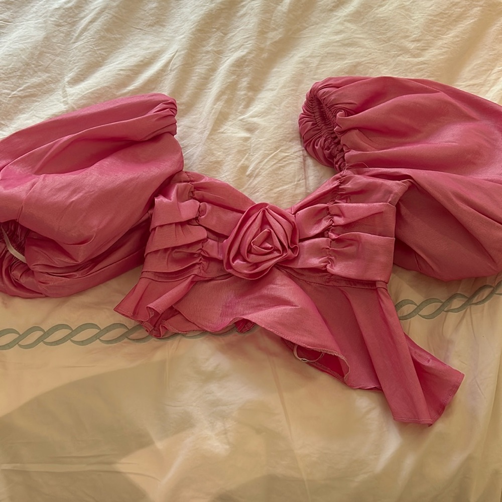 For Love and Lemons Judith Crop Top Color: Pink Size: XS worn once